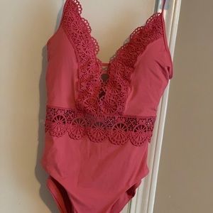 Women’s Coral One-Piece Bathing Suit